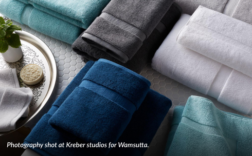 Photos of towels and soft goods for Wamsutta